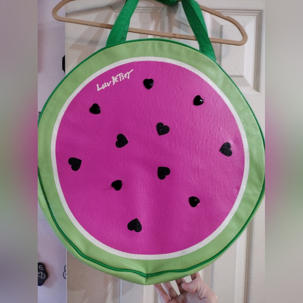 Betsey Johnson Luv Betsey Round Insulated Cooler Bag Watermelon Beach Lake Pool